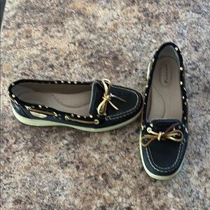 Sperry leather navy blue and Tan Loafers Classic Flats